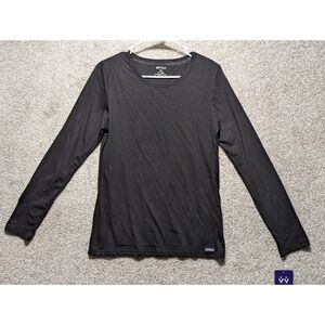 Womens Scrub Undershirt Black Classic Fit Long Sleeve Scoop Neck M New Sivvan